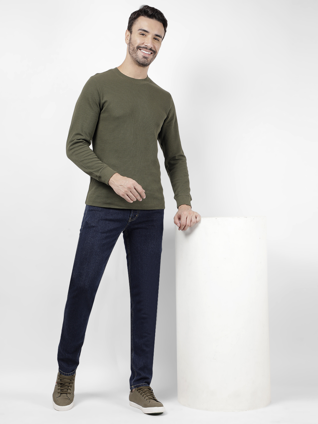 Numero Uno Men Solid Dark Blue Jeans